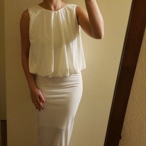 Nwt white long backless dress